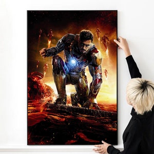 Iron Man Movie Poster Hochwertiger Druck Foto Wand Kunst Leinwand Tuch Multi size