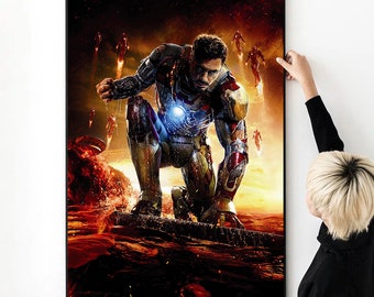 アイアンマン映画ポスター 高品質プリント写真ウォールアート キャンバスクロス マルチサイズ