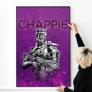 Chappie Artwork Movie Poster High Quality Print Photo Wall Art Canvas Cloth Multi size