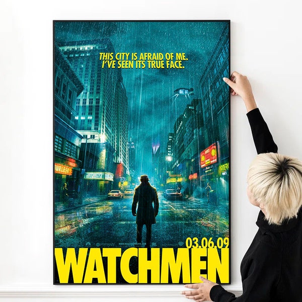 Watchmen Rorschach The City is Afraid of me. I've Seen Its True Face. Superhero Movie Poster High Quality Photo Print Wall Art Canvas Cloth