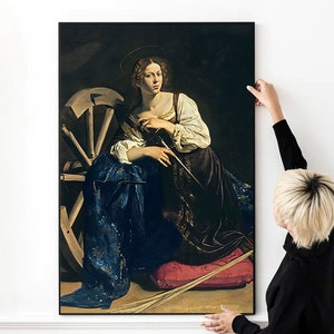 Caravaggio Santa Catarina Alexandria Impressão de alta qualidade Foto Arte de parede Tela de lona Vários tamanhos