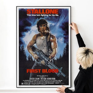 First Blood (1982) Film Poster Hochwertiger Druck Foto Wand Kunst Leinwand Tuch Multi size