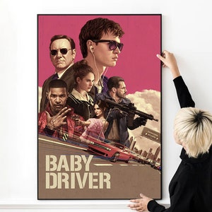 Póster de la película Baby Driver, impresión fotográfica de alta calidad, lienzo, arte de pared, póster de tela