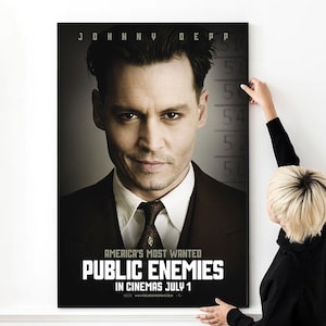 Public Enemies Movie Poster Vintage High Quality Print Photo Wall Art Canvas Cloth Multi size
