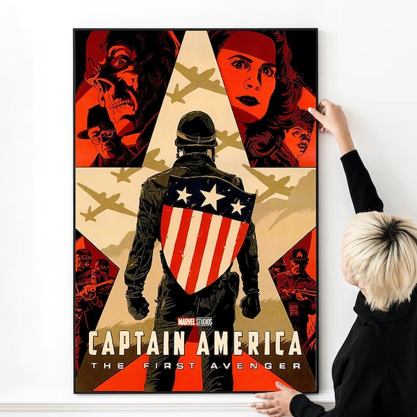 Captain America the First Avenger Movie Alternate Poster High Quality Print Photo Wall Art Canvas Cloth Poster