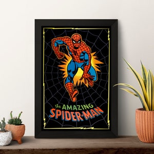 The Amazing Spider-Man Peter Parker Vintage, Retro Old school Cover Poster High Quality Print Photo Wall Art Canvas Cloth Multi size