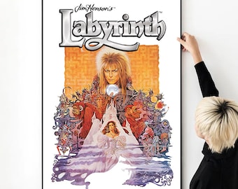Labyrinth (1986) Movie Poster High Quality Print Photo Wall Art Canvas Cloth Multi size