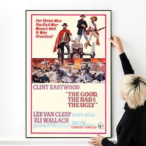The Good, the Bad and the Ugly Clint Eastwood Classic Western Movie Kunstwerk Poster Hochwertige Kunst auf Leinwand