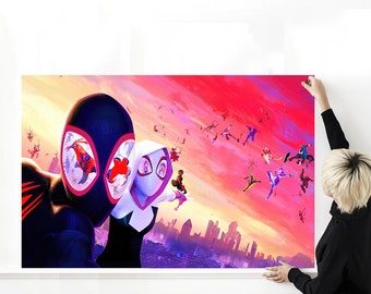 Poster del film Spider-Man: Across The Spider-Verse, stampa di alta qualità, foto artistica da parete su tela, poster del film Spider-Verse di diverse dimensioni, regalo