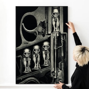 Giger Einzigartiges Kunstwerk Alien Xenomorph Universum Geburtsmaschine Pistolenplakat Hohe Qualität Druck Foto Wand Kunst Leinwand Tuch Multi Größe für Geschenk