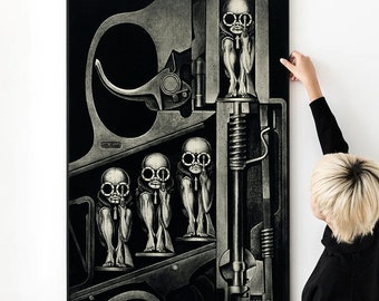 Giger Unique Artwork Alien Xenomorph Universe Birth Machine Pistol