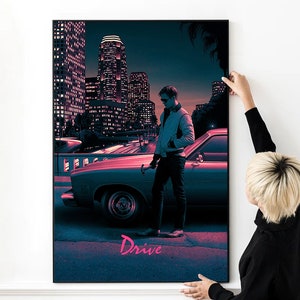Drive Movie Poster Hochwertiger Druck Foto Wand Kunst Leinwand Tuch Multi size - 16x24"