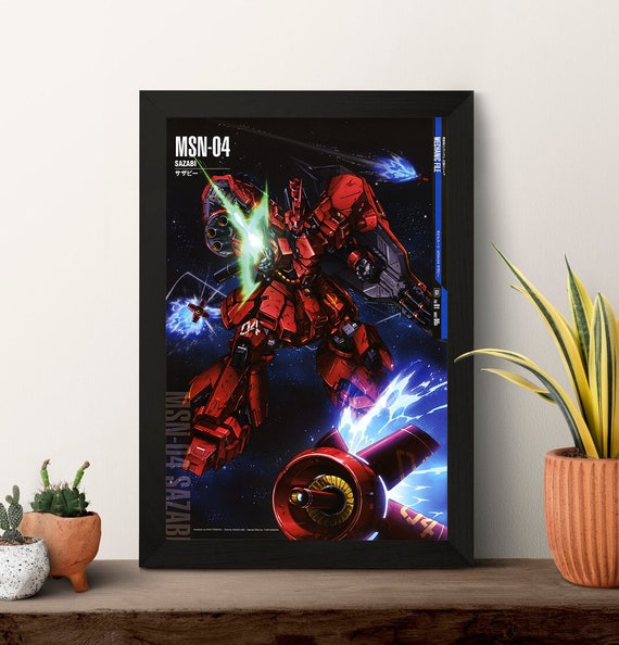 Sazabi Gundam - Gundam Japanese Anime Poster High Quality Print