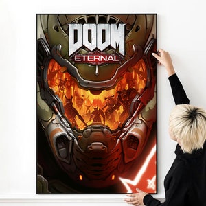 Doom Eternal Videospiel Poster Hochwertiger Druck Foto Wand Kunst Leinwand Tuch Multi size