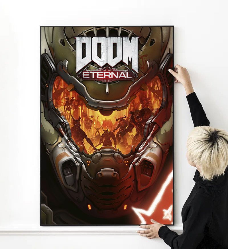 Doom Eternal Video Game Poster High Quality Print Photo Wall Art Canvas Cloth Multi size