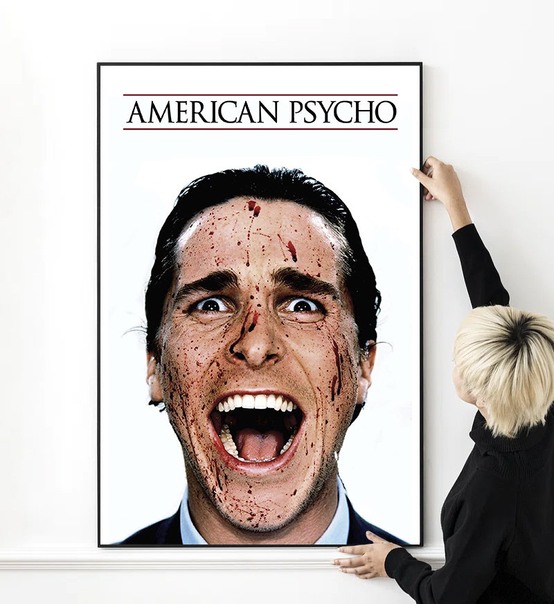 American Psycho Poster Vintage Movie Posters Fight Club Wall Art 90s  Classic Film Pictures for Bedroom Wall Decor Unframed 16x24 inch