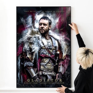 Gladiator Artwork Cover Movie Poster High Quality Print Photo Wall Art Canvas Cloth Multi size for Gift