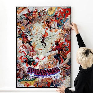 Póster de la película Spiderman Across The Spider-Verse, impresión fotográfica de alta calidad, lienzo para pared, varios tamaños para regalo