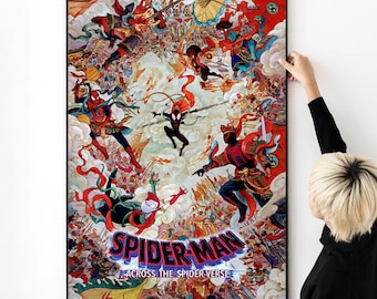 Spiderman Across The Spider-Verse Movie Poster High Quality Print Photo Wall Art Canvas Cloth Multi size for Gift