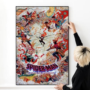 Spider-Man: Across The Spider-Verse Poster del film Stampa di alta qualità Foto artistica da parete Tela Tessuto Multi formato -13x20"16x24"