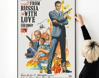 From Russia with Love - James Bond 007 Movie Poster High Quality Print Photo Wall Art Canvas Cloth Poster