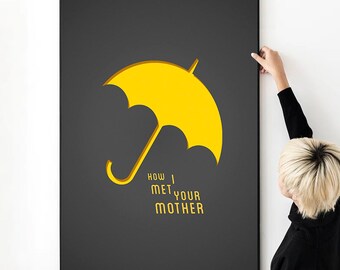 How I Met Your Mother Tv Series Minimal Artwork The Yellow Umbrella Poster High Quality Print Photo Wall Art Canvas Cloth Multi size