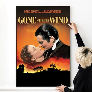 Affiche de film Autant en emporte le vent, impression de haute qualité, toile d&#39;art mural, toile multi-dimensions