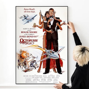 Octopussy Clássico James Bond Filme Pôster Impressão de Alta Qualidade Foto Arte de Parede Tela de Tela Vários Tamanhos