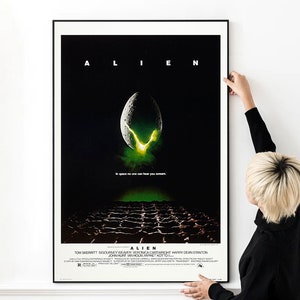 Póster de la película Alien, impresión fotográfica de alta calidad, lienzo, arte de pared, póster de tela