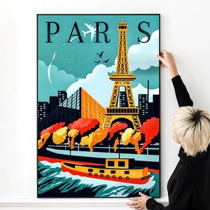 Travel Posters Paris - France - Travel Poster High Quality Print Photo Wall Art Canvas Cloth Poster