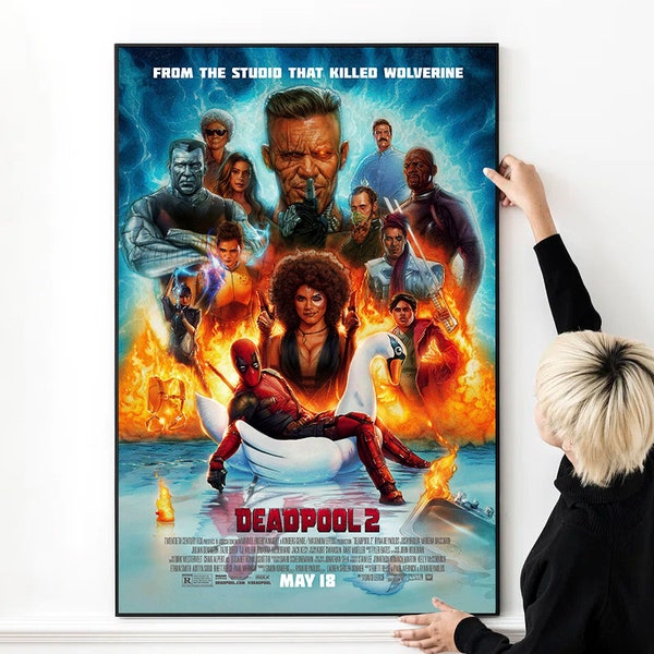 Deadpool 2 Movie Cover Marvel Superhero Poster High Quality Print Photo Wall Art Canvas Cloth Multi size