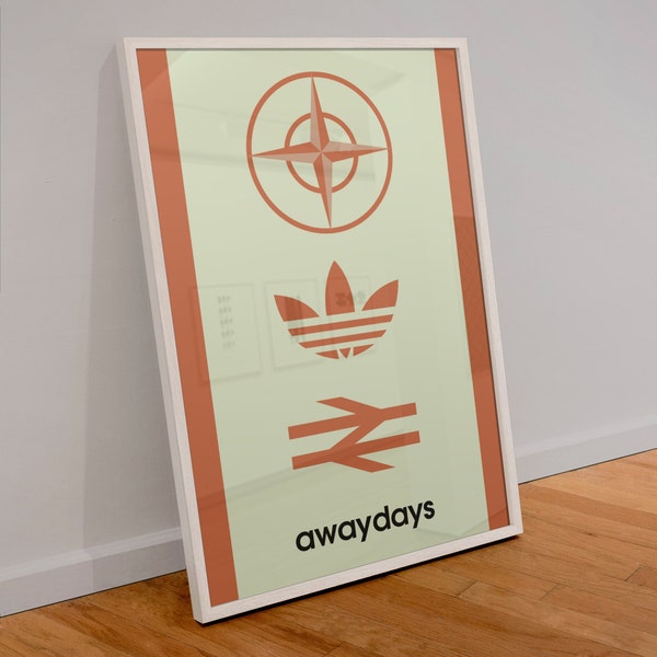 Away Days Poster | Football Casuals Print | Hooligans Poster | Illustration - A3 Size Wall Art