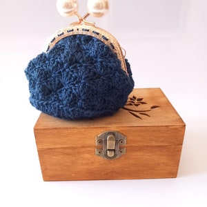 Monedero colorido de crochet, elegante cartera de crochet, bolso de punto femenino, monedero de bolsillo. Tan lindo y refinado.