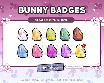 Bunny Sub Badges for Twitch/YouTube/Discord | Bit Badges | Stream Setup | Angry bunny | Cute chibi Rabbit | White kawaii bunny