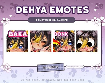 Genshin Impact Dehya Emote Set for Twitch/Discord | Custom Twitch Emotes | Kawaii Twitch graphics | Streaming | Chibi neko
