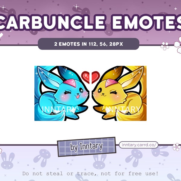 FFXIV Carbuncle kiss emote for Twitch/Discord | Custom Twitch Emotes | Kawaii Twitch graphics | Streaming | Cute Final Fantasy