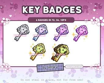 Honkai Star Rail KEY of Wisdom Sub Badges for Twitch/YouTube/Discord | Bit Badges | Stream Setup | Kawaii Aesthetic | Discord Roles