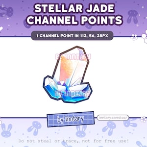 Honkai Star Rail Stellar Jade Channel Points för Twitch | Söta Twitch-emotes | Stream-inställningar | Kawaii | Streamergrafik | Kristallädelstenar