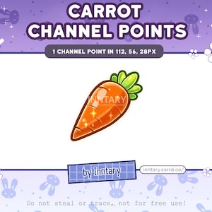 Carrot Vegetable Food Channel Points for Twitch | Cute Twitch Emotes | Stream Setup | Kawaii | Streamer Graphics