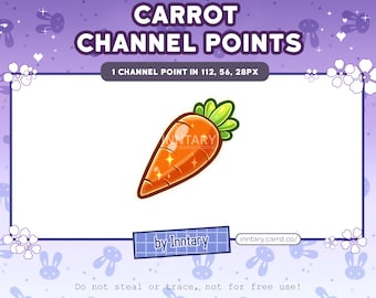 Carrot Vegetable Food Channel Points for Twitch | Cute Twitch Emotes | Stream Setup | Kawaii | Streamer Graphics