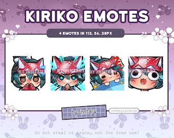 Zestaw emotikon Kiriko z Overwatch 2 na Twitch/Discord | Niestandardowe emotikony Twitch | Kawaii grafiki Twitch | Streaming | Chibi