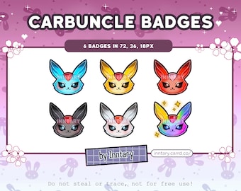 FFXIV Carbuncle Sub Badges for Twitch/YouTube/Discord | Bit Badges | Stream Setup | Kawaii Aesthetic | Discord Roles | Cute Final Fantasy