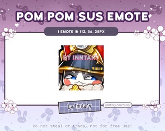Honkai Star Rail Pom Pom SUS Emote for Twitch/Discord | Custom Twitch Emotes | Kawaii Twitch graphics | Streaming | Chibi | Cute rabbit