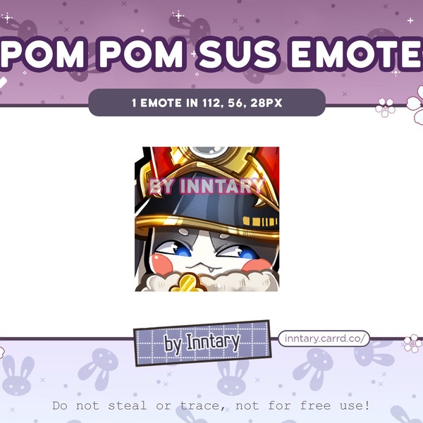 Honkai Star Rail Pom Pom SUS Emote for Twitch/Discord | Custom Twitch Emotes | Kawaii Twitch graphics | Streaming | Chibi | Cute rabbit