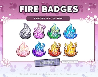 Soul Flame FIRE Sub Badges for Twitch/YouTube/Discord | Bit Badges | Stream Setup | Kawaii Aesthetic Yokai Fire