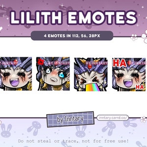 Diablo 4 Lilith Emote Set for Twitch/Discord | Custom Twitch Emotes | Kawaii Twitch graphics | Streaming | Chibi | Lilith Diablo IV