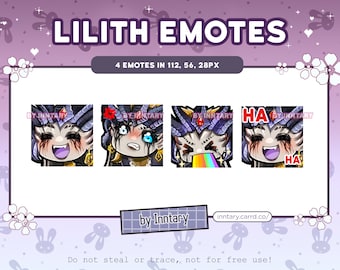 Diablo 4 Lilith Emote Set for Twitch/Discord | Custom Twitch Emotes | Kawaii Twitch graphics | Streaming | Chibi | Lilith Diablo IV