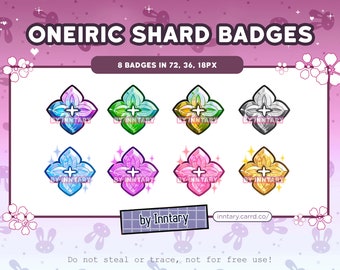 Honkai Star Rail Oneiric Shard Sub Badges for Twitch/YouTube/Discord | Bit Badges | Stream Setup | Kawaii Aesthetic | Discord Roles