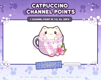 Cat Cafe Catpuccino Channel Points for Twitch | Cute Twitch Emotes | Stream Setup | Kawaii | Streamer Graphics | Cute Channel Points Redeem