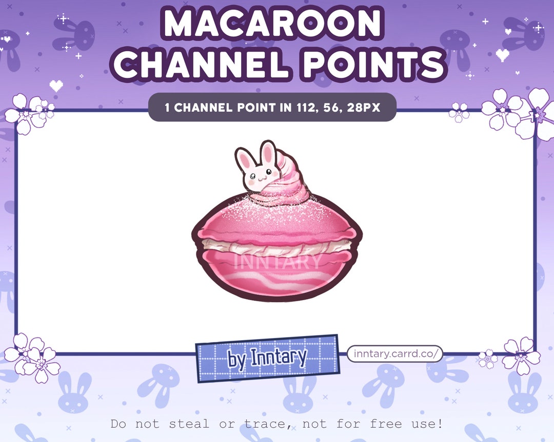 Macaroon Dessert Pink Channel Points for Twitch | Cute Twitch Emotes ...